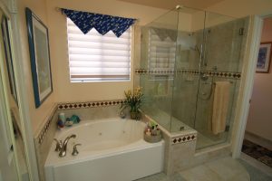Shower and Bathtub Glass Shower and Bathtub Glass with tile surround shower and jet tub