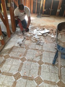 Removing incorrectly installed floor tile