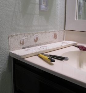 Drywall Damage After Removing Bathroom Countertop Side Splash